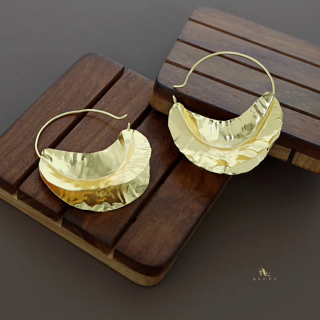 Reza Leafy Hoop Earring