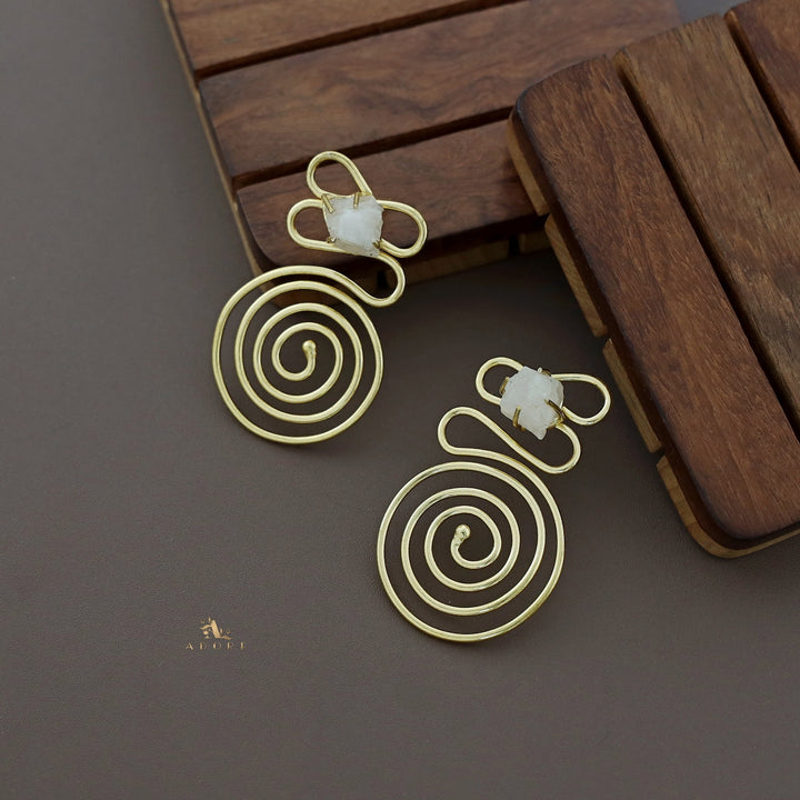 Ziana Golden Swirl Raw Stone Earring