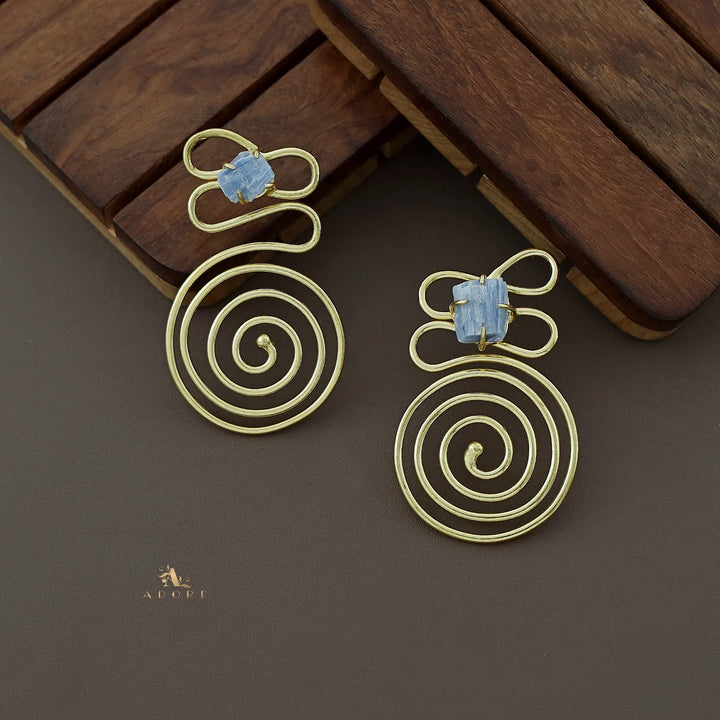 Ziana Golden Swirl Raw Stone Earring