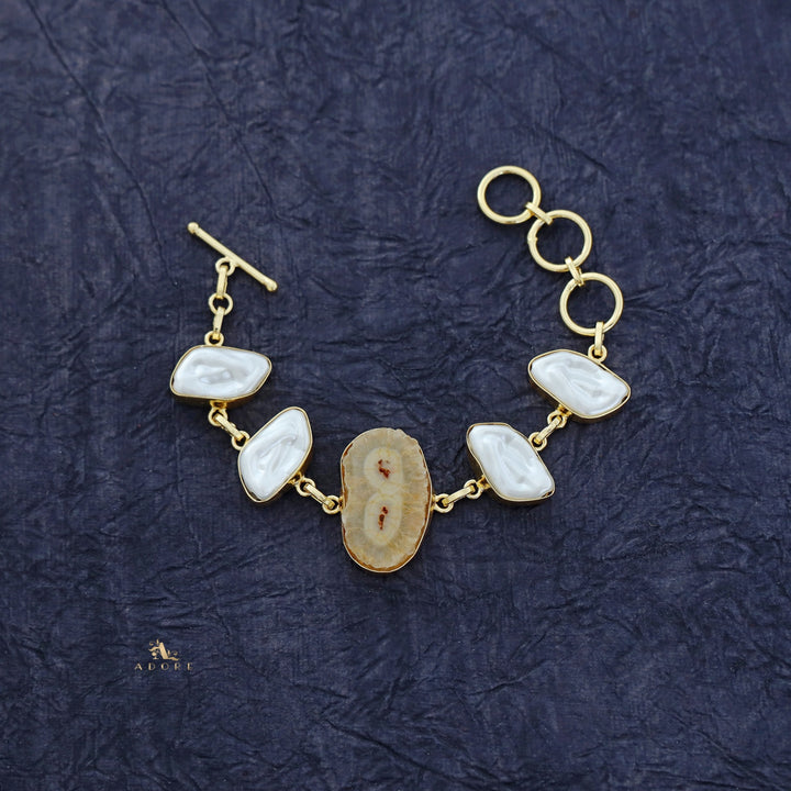 Zoe Golden MOP + Agate Stone Bracelet