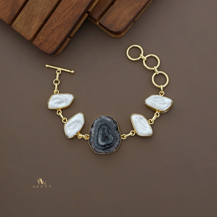 Zoe Golden MOP + Agate Stone Bracelet