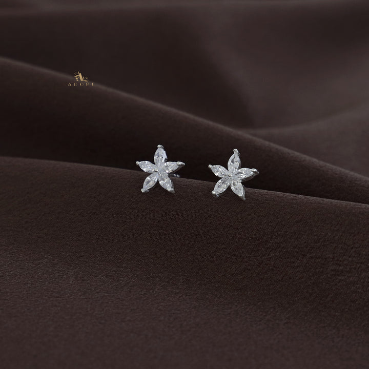 Silver Flower Earring - 925 Sterling Silver