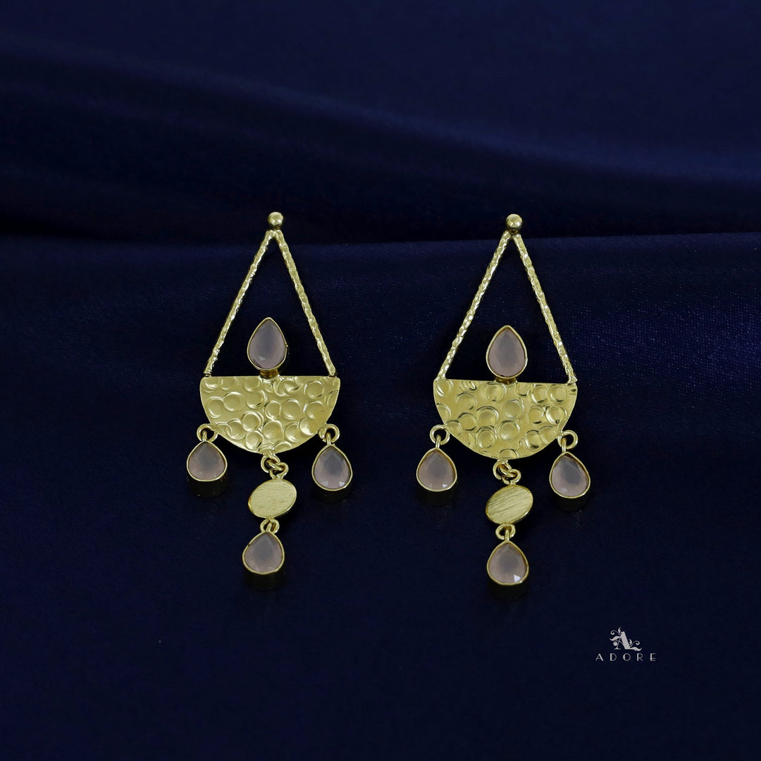 Golden Hammered Vessel Earring