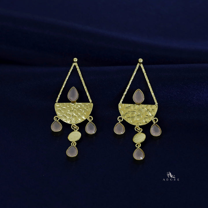 Golden Hammered Vessel Earring