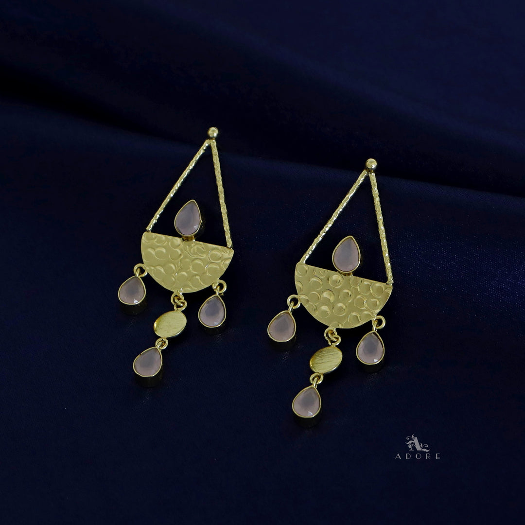 Golden Hammered Vessel Earring