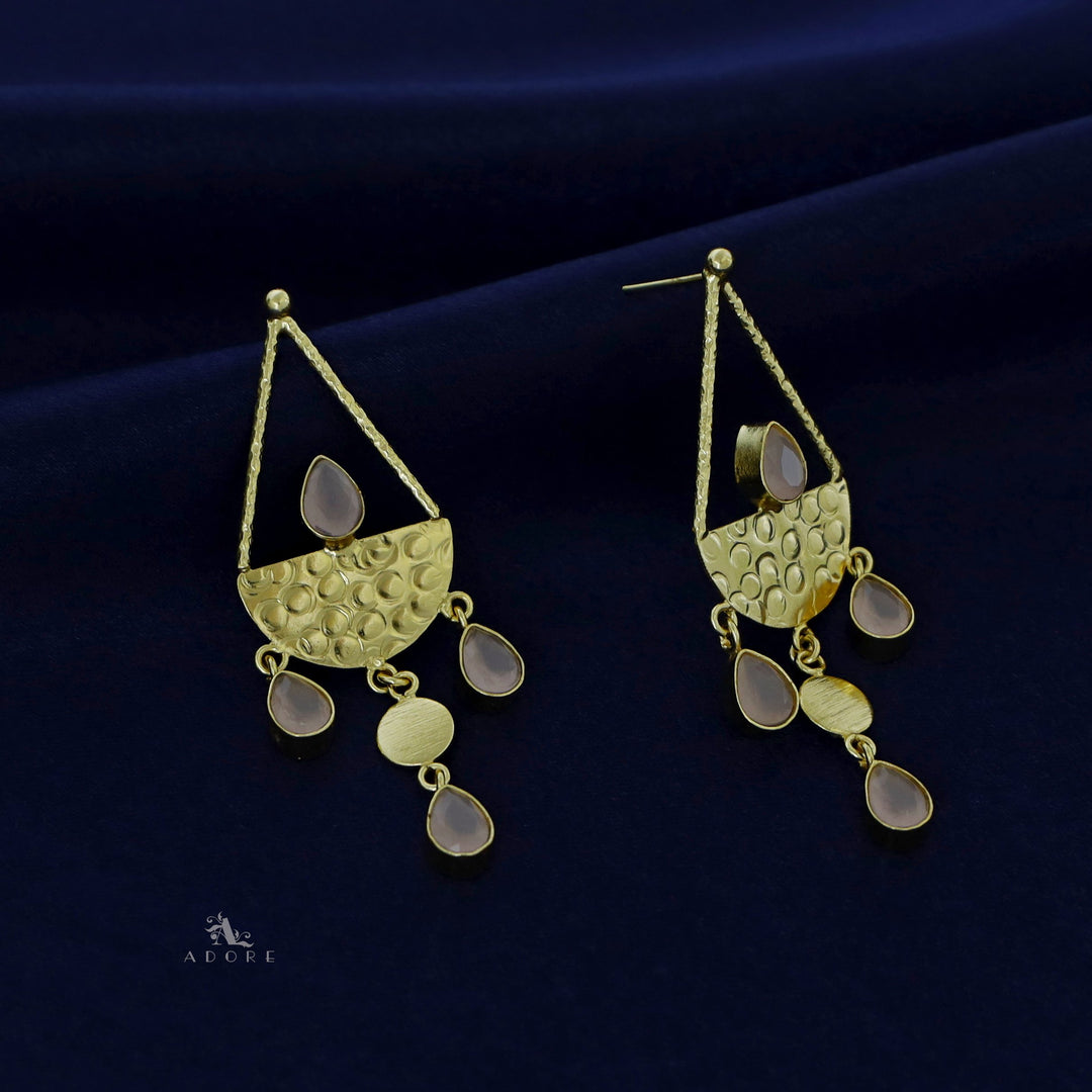 Golden Hammered Vessel Earring