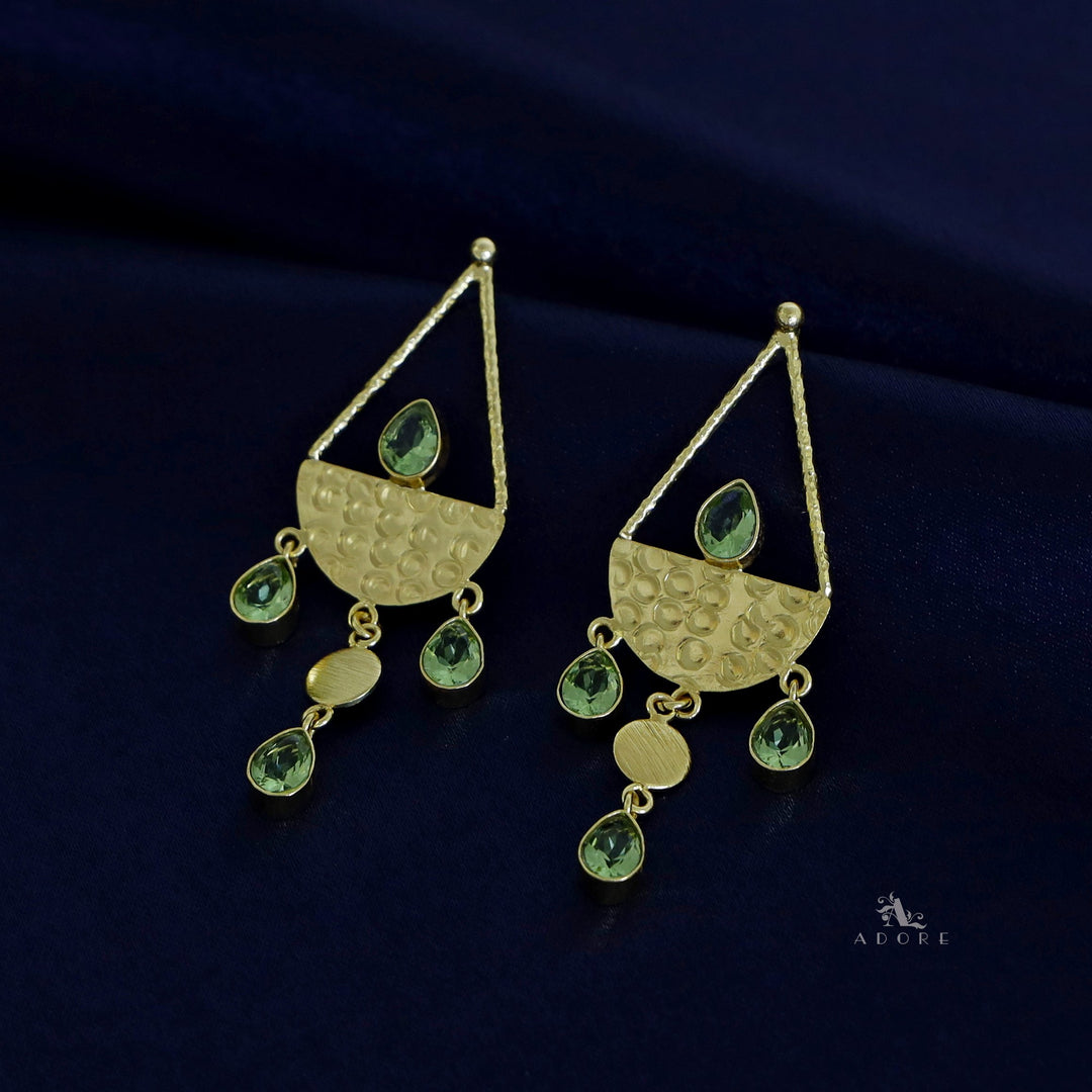 Golden Hammered Vessel Earring