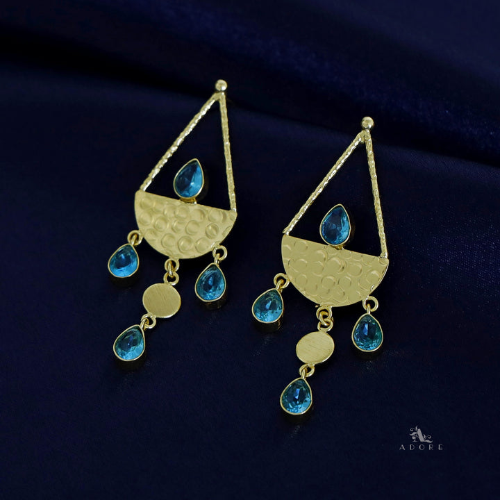 Golden Hammered Vessel Earring