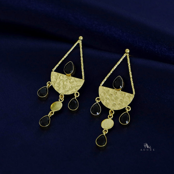 Golden Hammered Vessel Earring