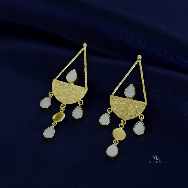 Golden Hammered Vessel Earring