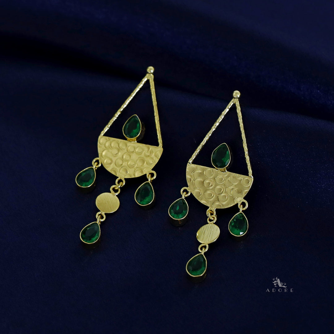 Golden Hammered Vessel Earring