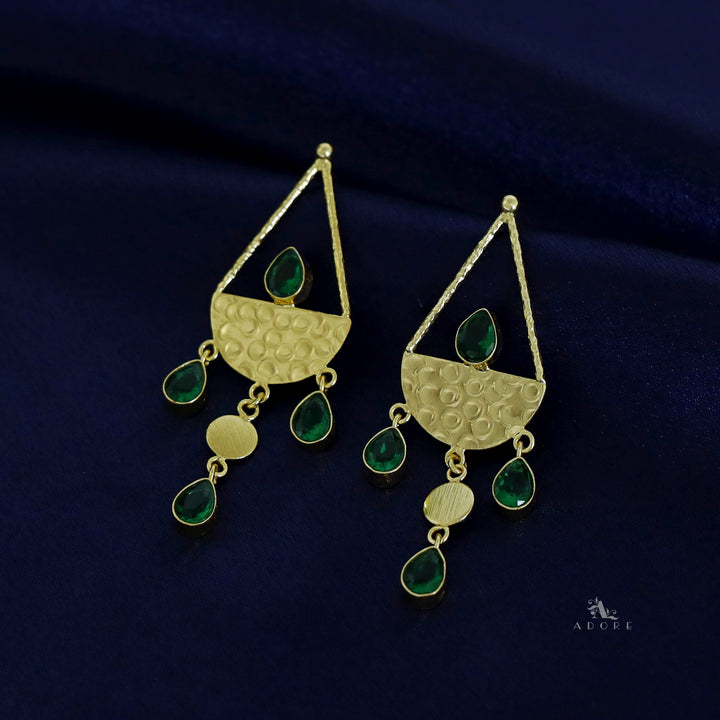 Golden Hammered Vessel Earring