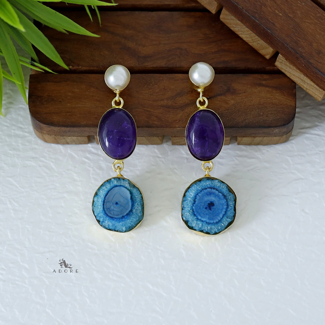 Alyn Pearl Solar Agate Earring