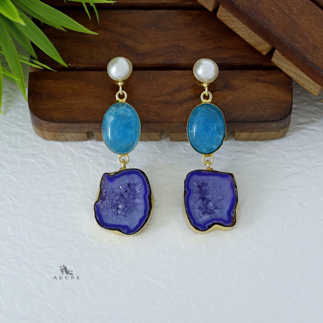 Alyn Pearl Solar Agate Earring