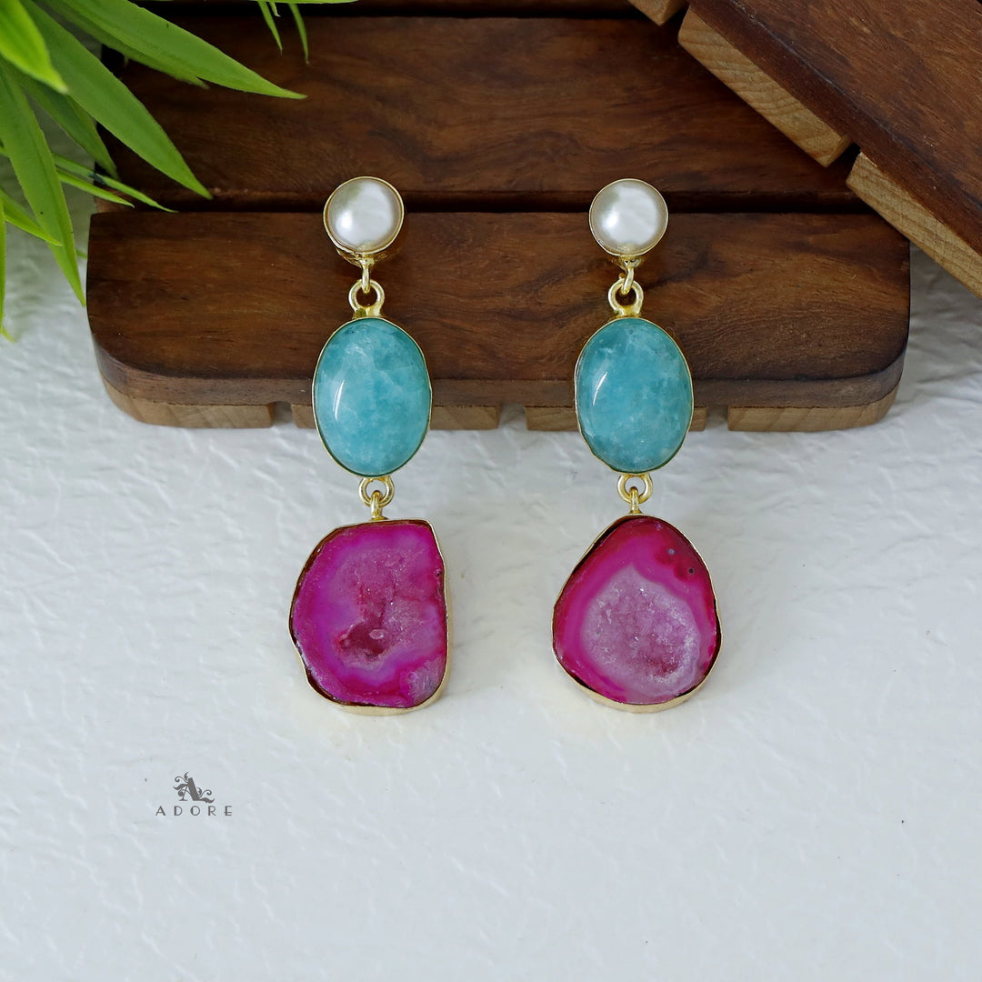 Alyn Pearl Solar Agate Earring