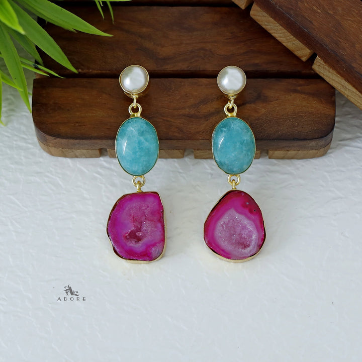 Alyn Pearl Solar Agate Earring