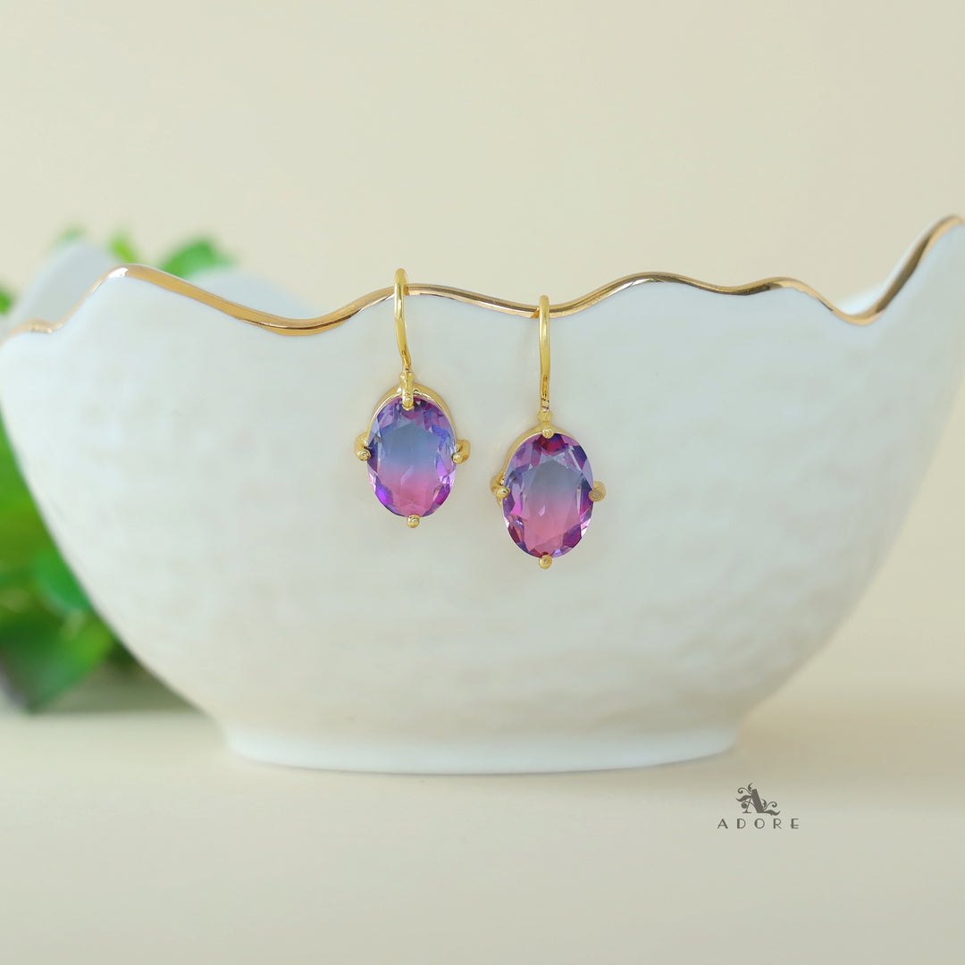 Kafiyah Glossy Oval Ametrine Stone Drop