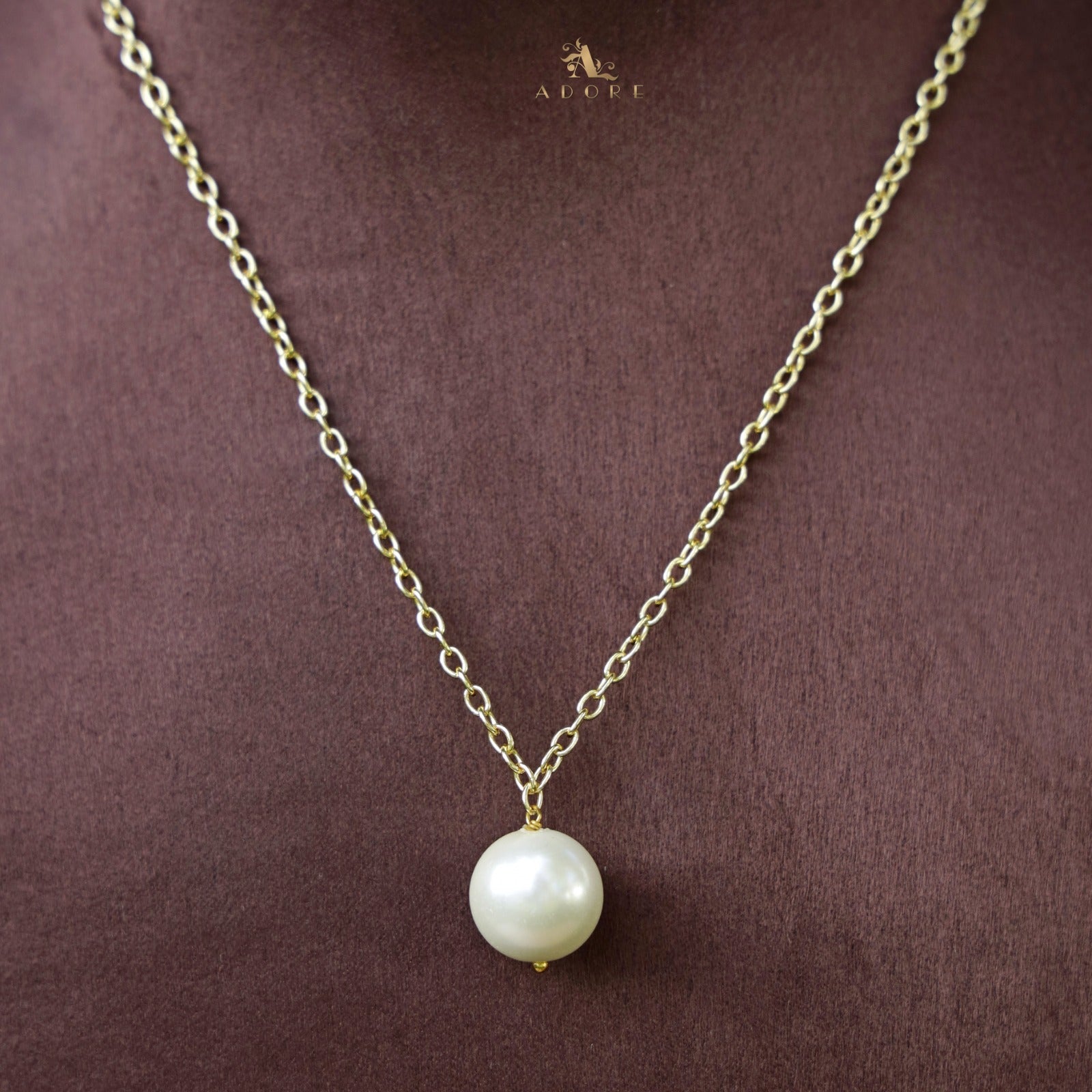 Plaited Necklace- Single Pearl