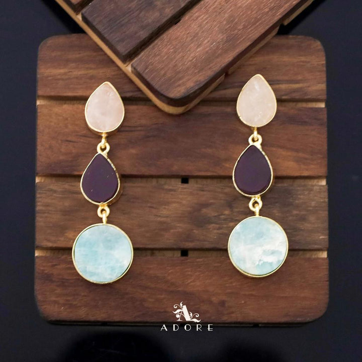 Raw Stone Jyothi + Chakra Earring