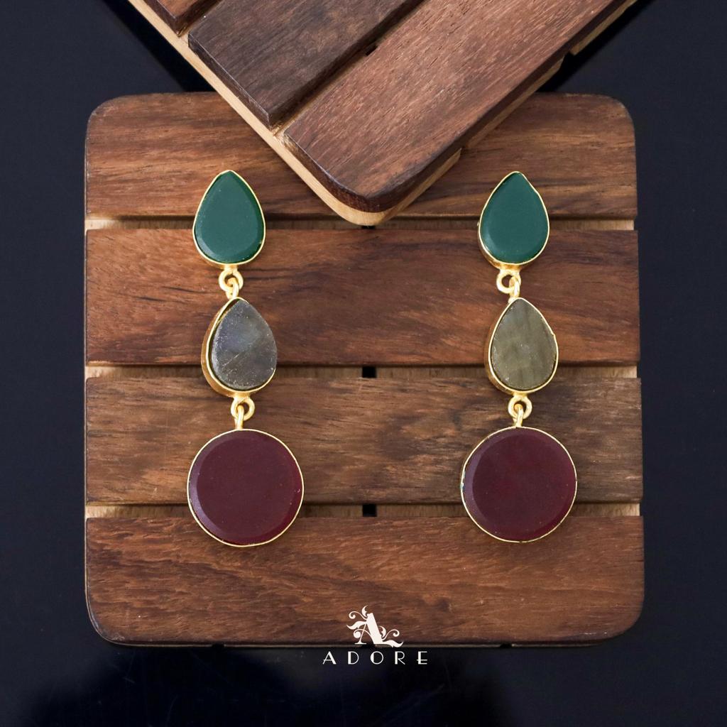 Raw Stone Jyothi + Chakra Earring