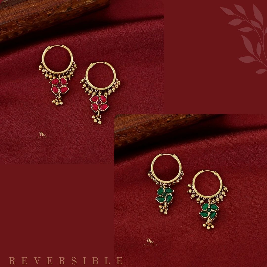 Harshali Golden Reversible Hoop