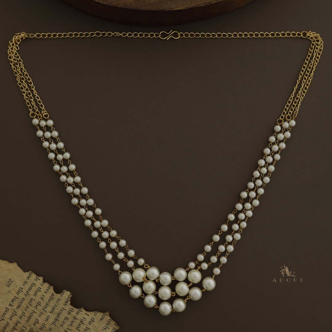 Anika 3 Layer Pearl Neckpiece