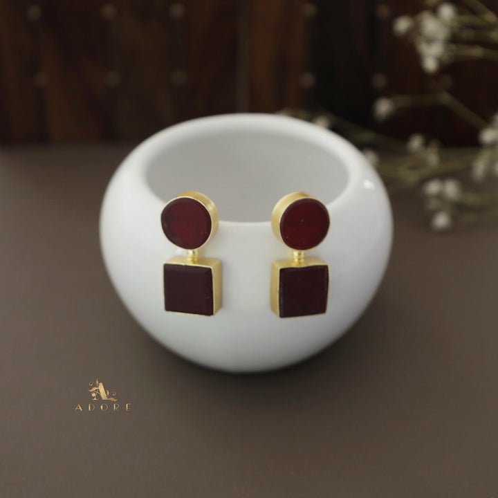 Round & Square Earring