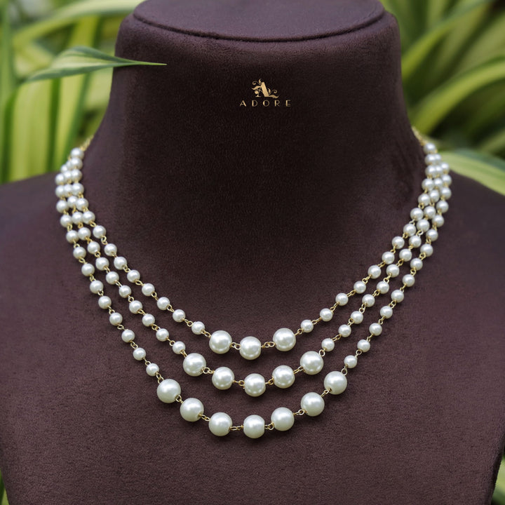 Anika 3 Layer Pearl Neckpiece