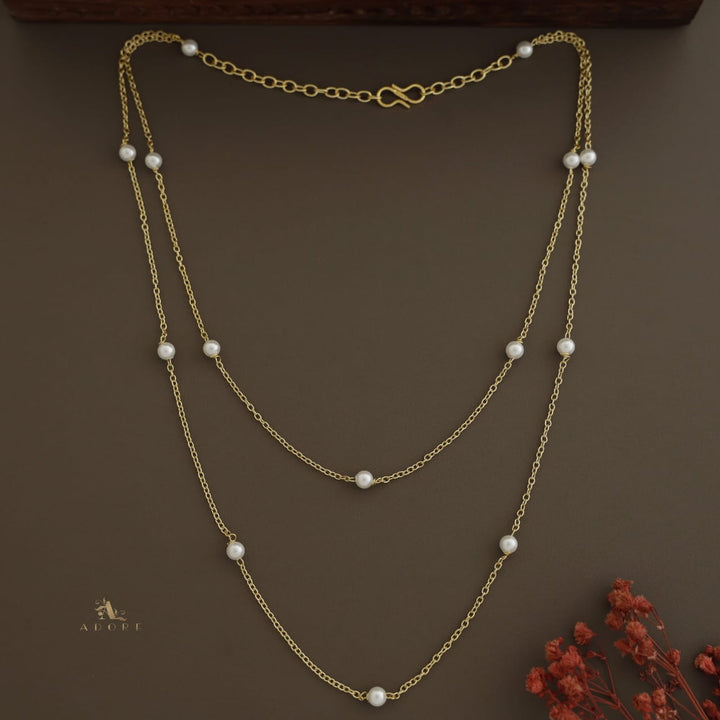 Golden Dual Layer 14 Pearl Neckpiece (5mm)