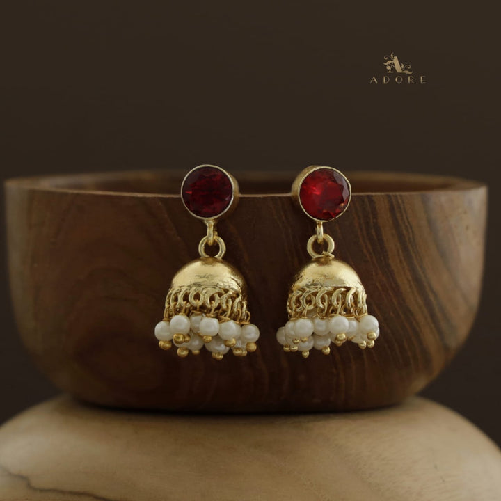 Nayeli Golden Pearl Jhumka