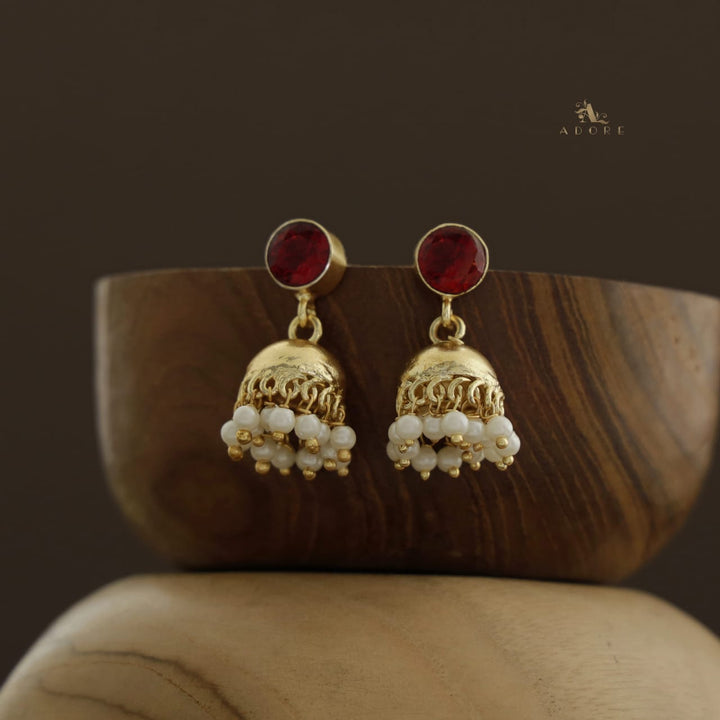 Nayeli Golden Pearl Jhumka