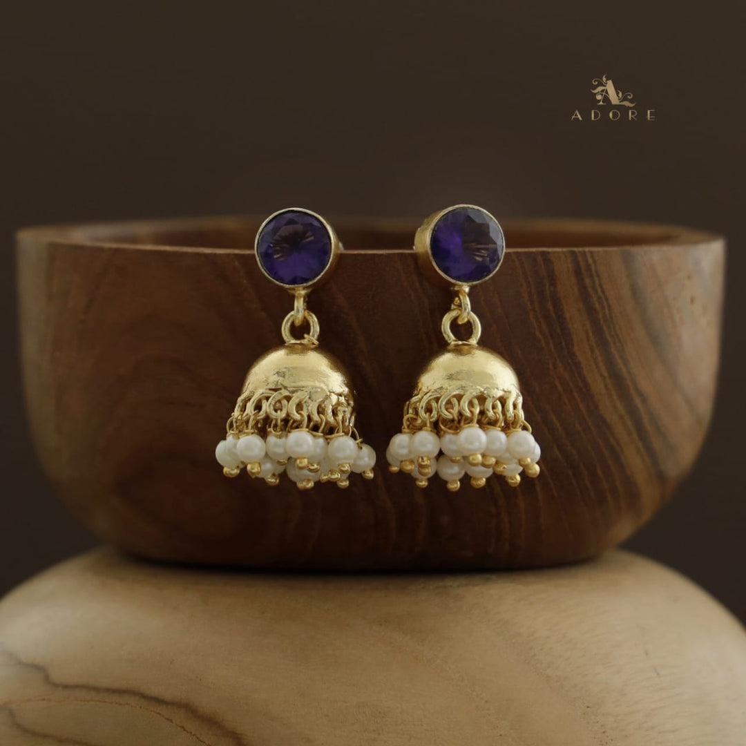 Nayeli Golden Pearl Jhumka