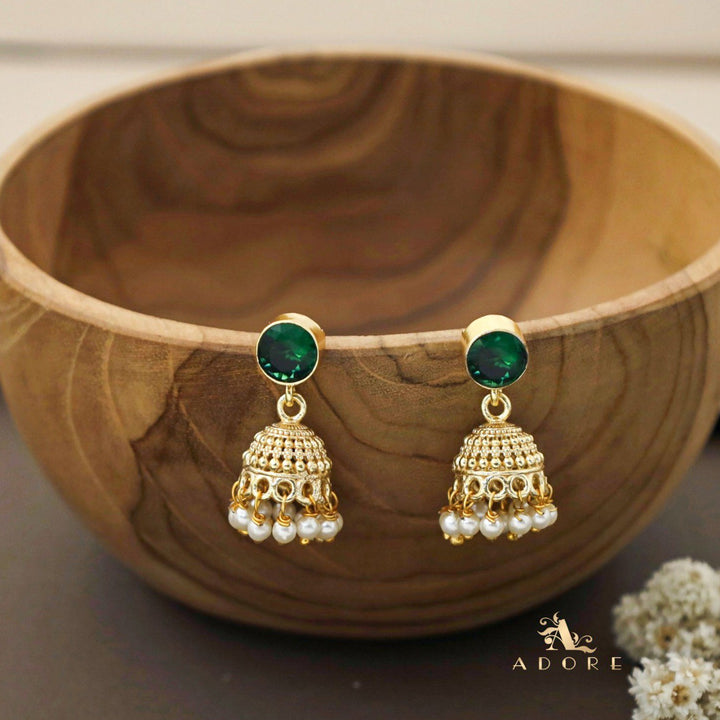 Swasthi Golden Pearl Glossy Jhumka