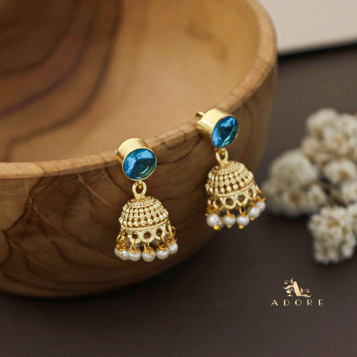 Swasthi Golden Pearl Glossy Jhumka