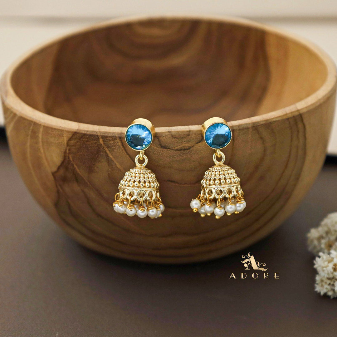 Swasthi Golden Pearl Glossy Jhumka