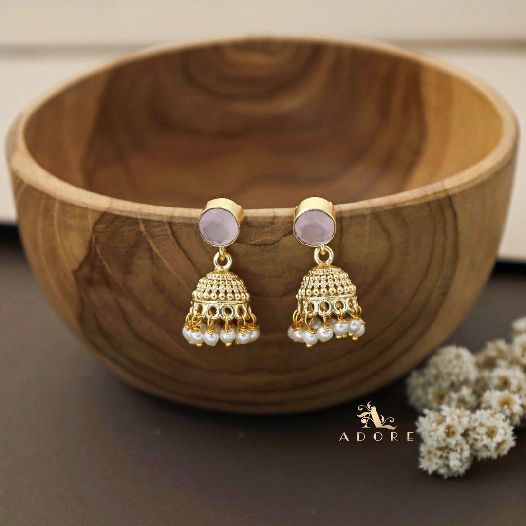 Swasthi Golden Pearl Glossy Jhumka