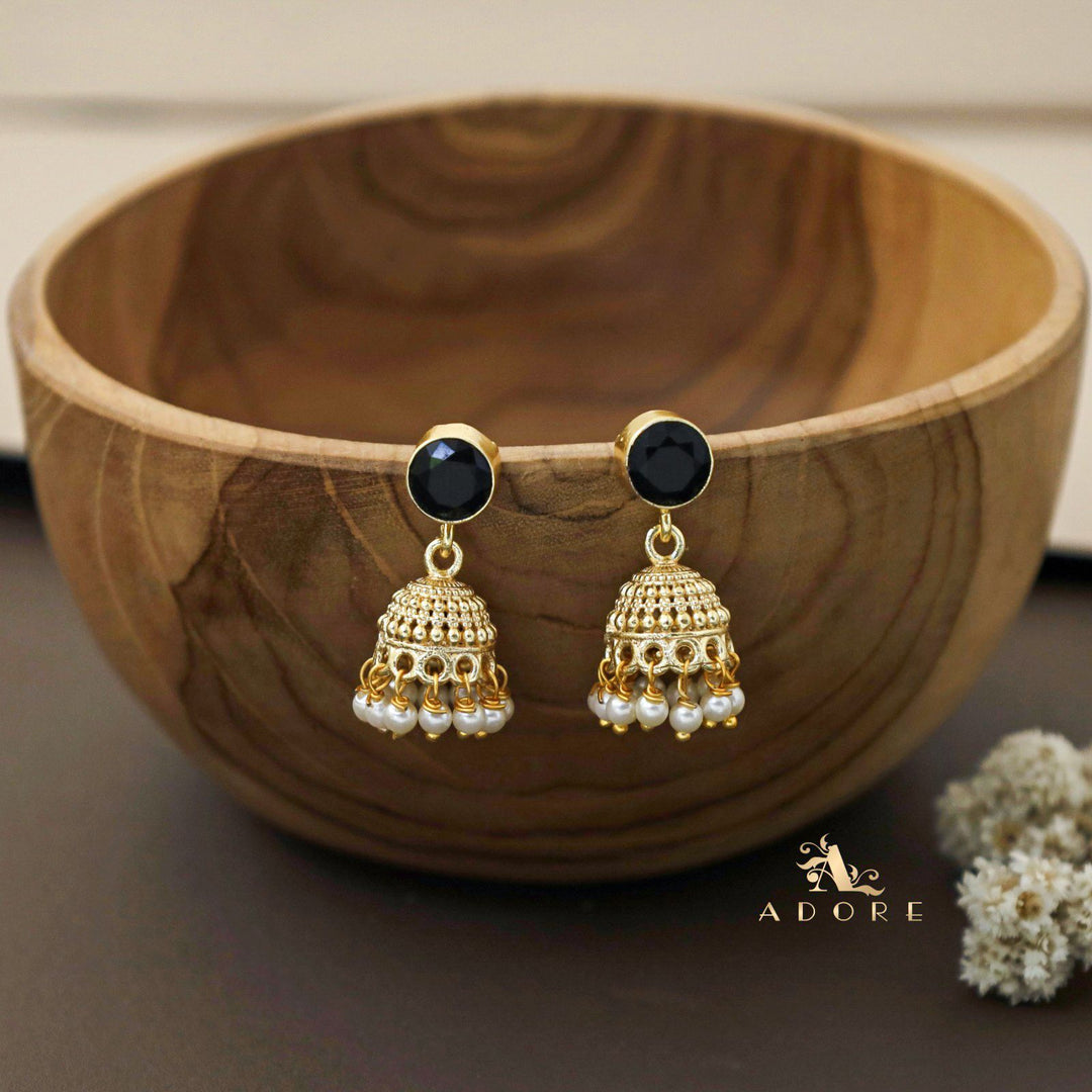 Swasthi Golden Pearl Glossy Jhumka