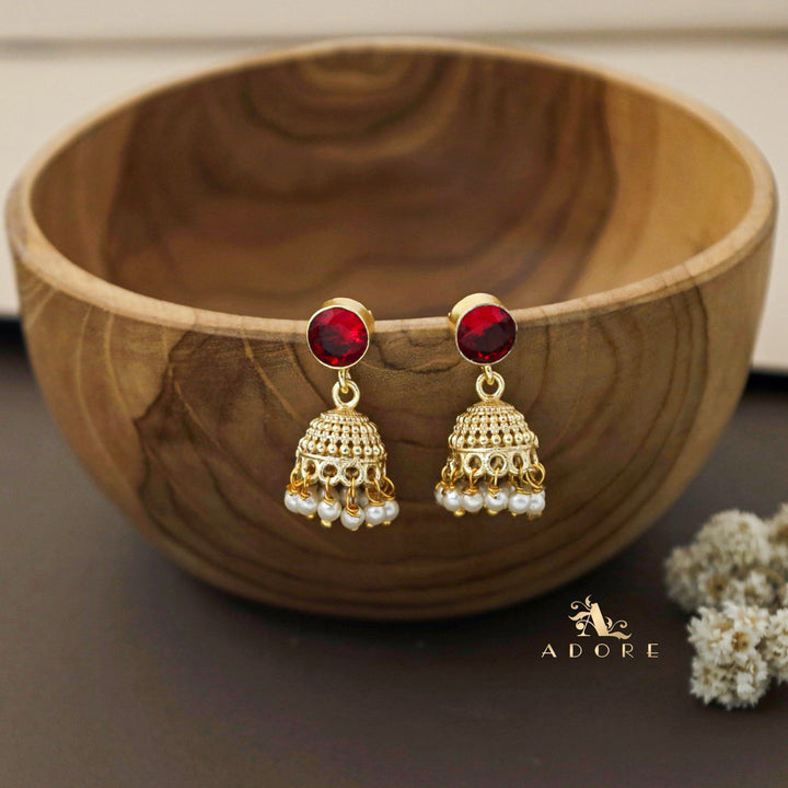 Swasthi Golden Pearl Glossy Jhumka