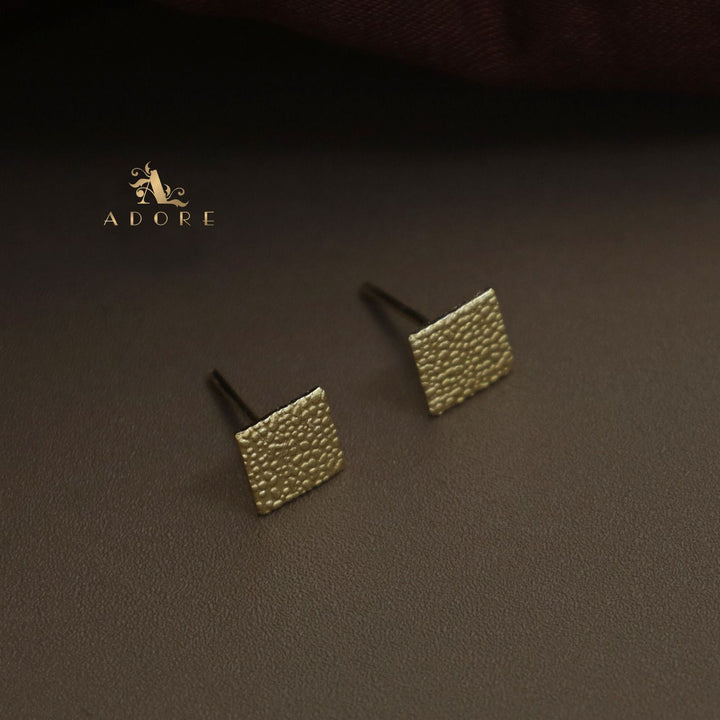 Golden Square Textured Stud