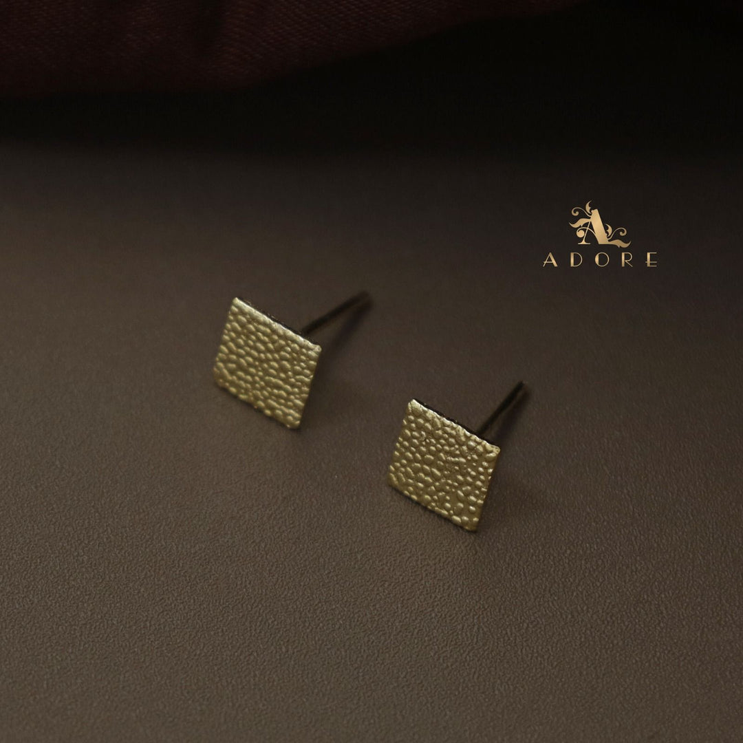 Golden Square Textured Stud