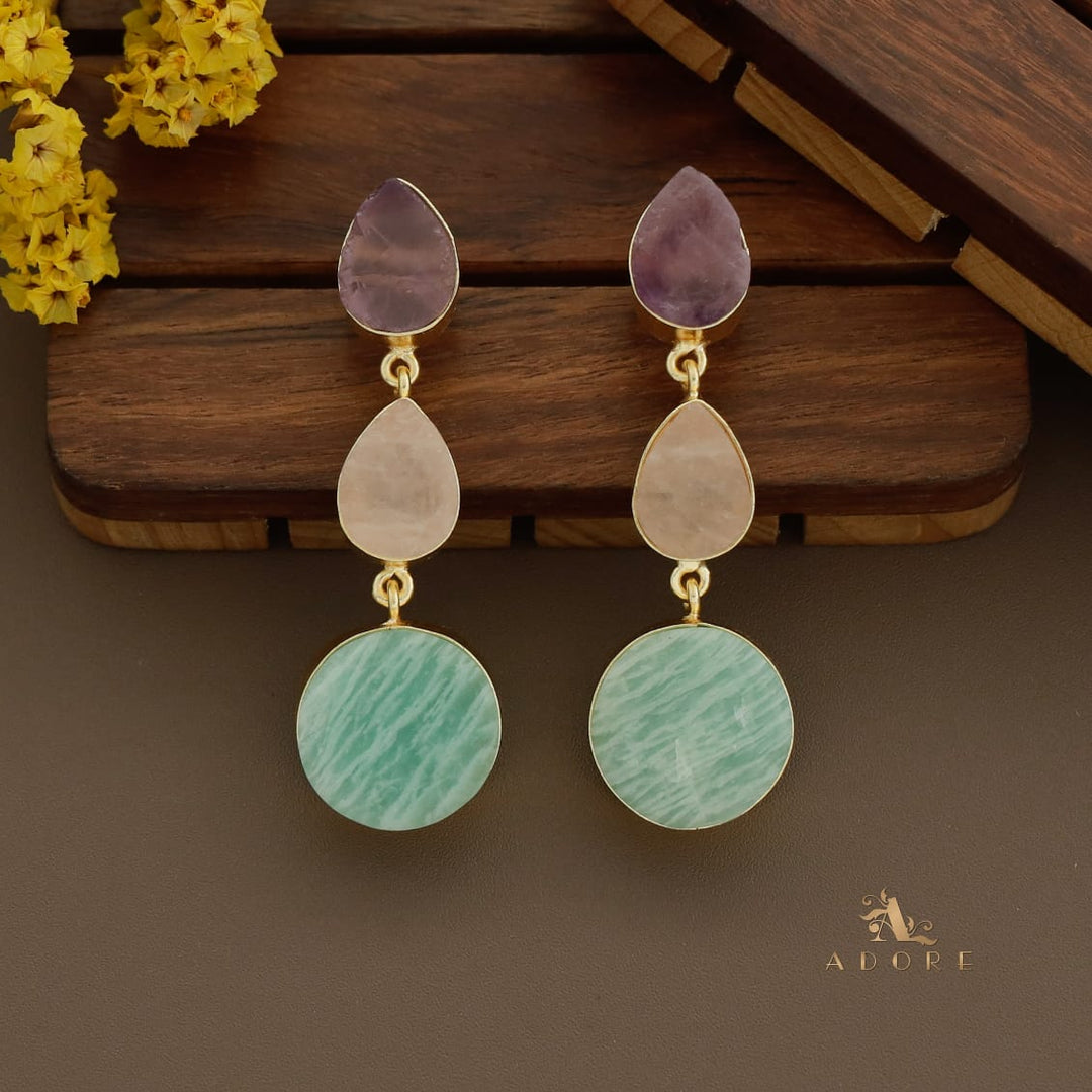 Raw Stone Jyothi + Chakra Earring