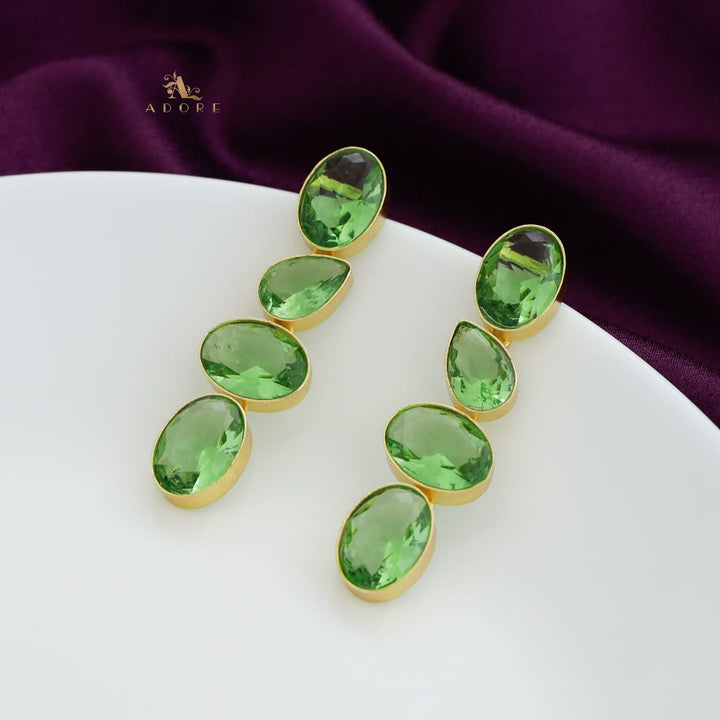 Tri Oval + Tear Drop Glossy Earring