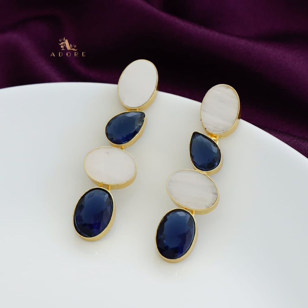 Tri Oval + Tear Drop Glossy Earring