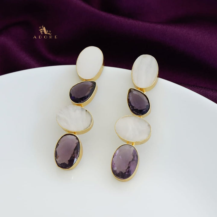 Tri Oval + Tear Drop Glossy Earring