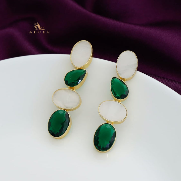 Tri Oval + Tear Drop Glossy Earring