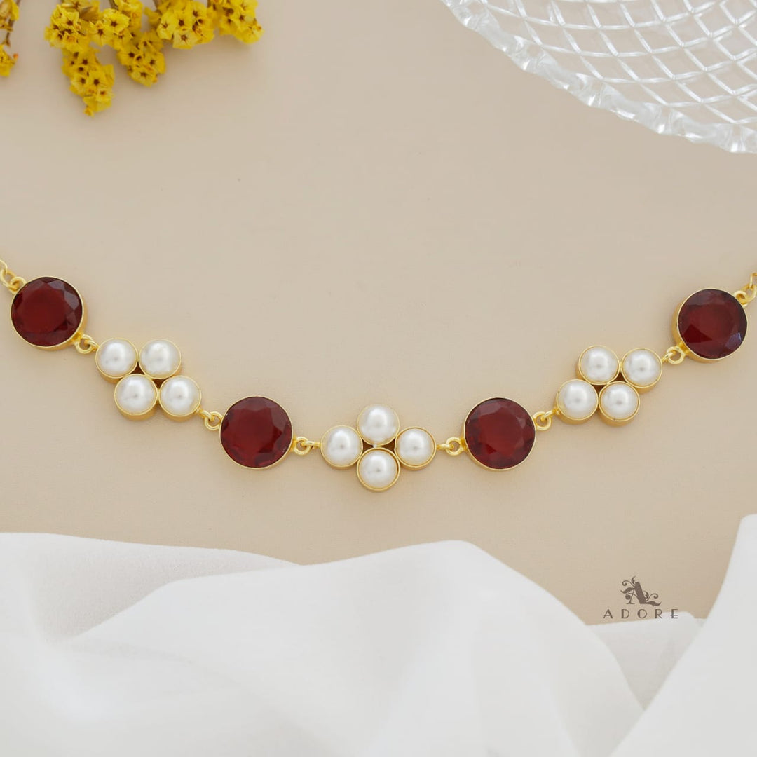 Hani Glossy Round Tetra Pearl Choker