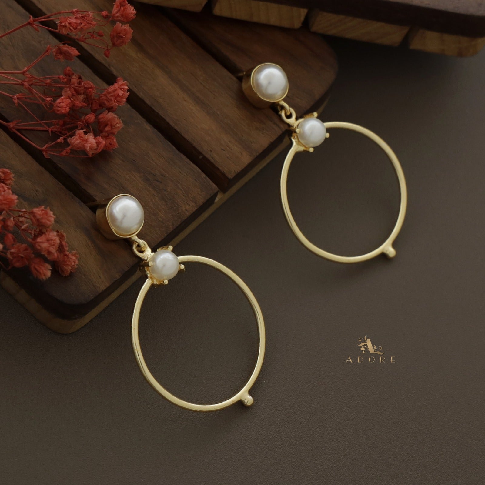 Gold Hoop Earrings - felt