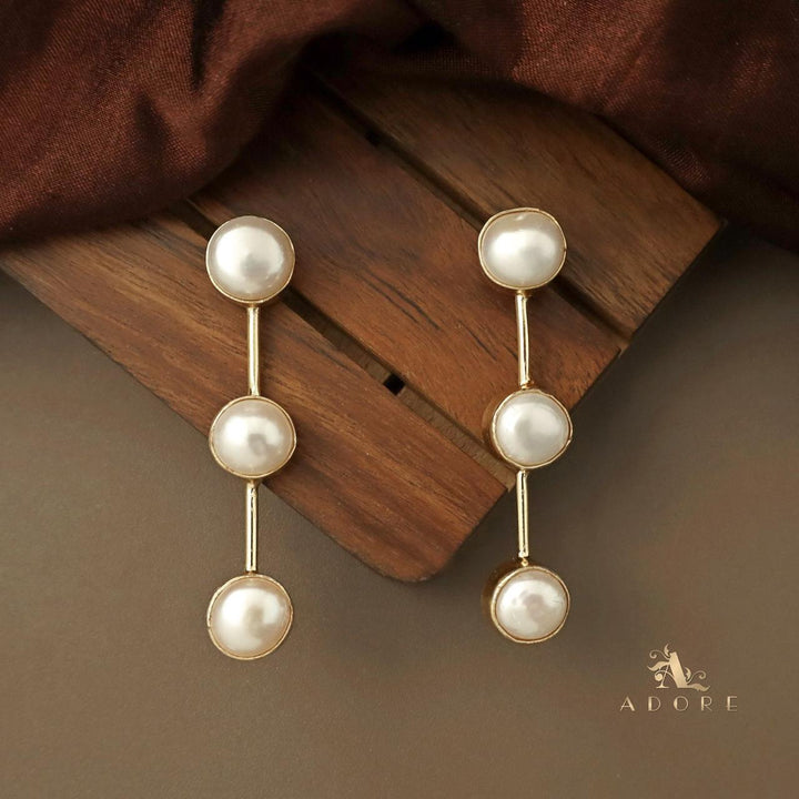 Talia 3 Step Pearl Earring