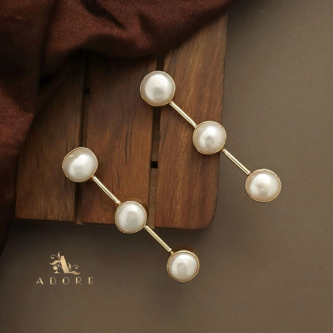 Talia 3 Step Pearl Earring