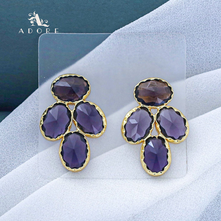 Rihanne Tetra Glossy Oval Earring